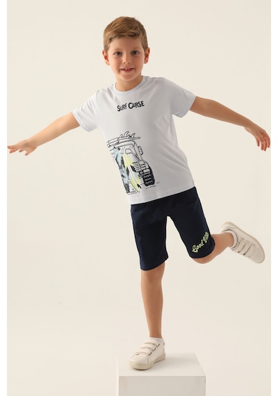 Rolypoly Surf Beyaz Erkek Çocuk Bermuda Takım 5274-42997 Beyaz