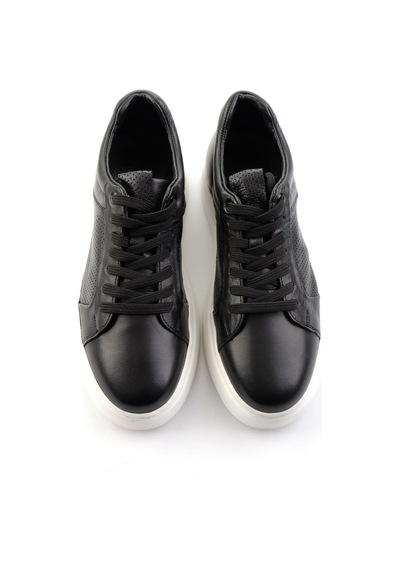 Bambi Siyah Hakiki Deri Erkek Sneaker E01593027203 Siyah