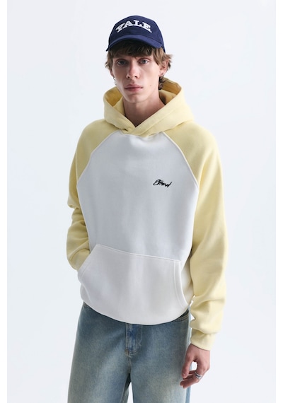 Vamos Renk Bloklu Kapüşonlu Sweatshirt Sarı