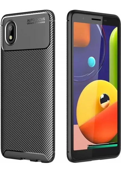 Newface Samsung Galaxy A01 Core Kılıf Auto Focus Karbon Kapak - Siyah