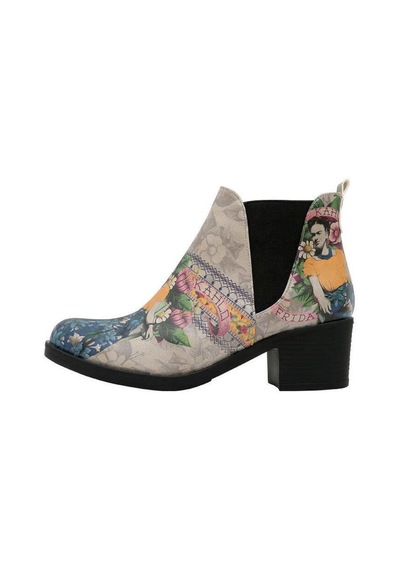 Kadın Vegan Deri Bej Bilekte Bot - A Flower From The Past Frida Kahlo Tasarım Multicolor Kadın Vegan Deri Bej Bilekte Bot - A Flower From The Past Frida Kahlo Tasarım Multicolor