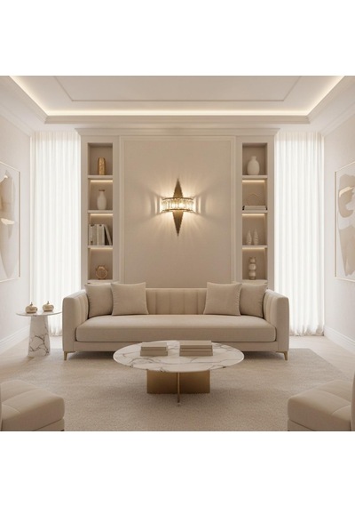 Taşlı Üçgen Ledli Pilli Aplik Eskitme