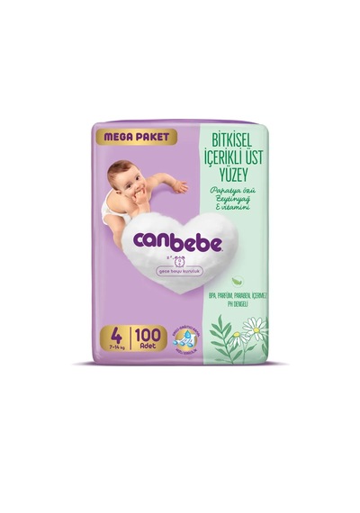 Canbebe Bebek Bezi Mega Paket 4 Beden 7-14kg 100 Lü