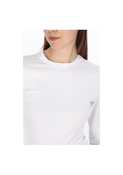 Penyebizden Likralı Pamuk Crop Tişört-slim Fit -beyaz