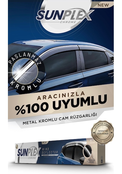 Sunplex Citroen C5 Aircross Kromlu Cam Rüzgarlığı 4lü Set 2017 Ve Üstü