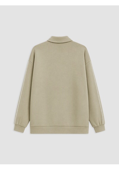 Lcw Modest Haki Soft Touch Oversize Kadın Sweatshirt Tunik