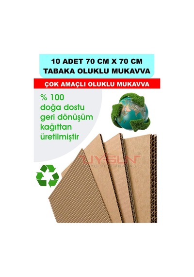 10 Adet 70cm X 70cm Baskısız Tabaka Oluklu Mukavva, Çocuk Etkinlik Kartonu, Maket Kartonu, Kargo Kartonu