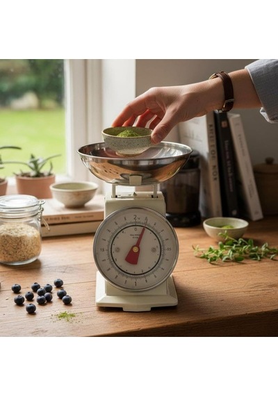 Amberhaus Retro Tasarım Analog Mutfak Terazisi - 2 Kg Kapasiteli Mekanik Gıda Tartısı - Çıkarılabilir Gümüş Kaseli Ve İbreli Vintage Mutfak Tartısı Çok Renkli