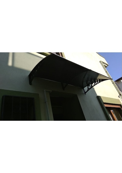 Plastik Ayak 6mm Levhalı Pratik Sundurma 100x300 Cm Antrasit Gri
