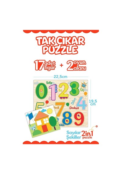 Fisher Price Tak Çıkar Puzzle Şekiller Sayılar 4 Adet