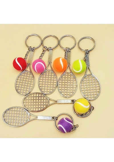 Tenis Raketi Ve Topu Anahtarlık Rastgele Gönderim