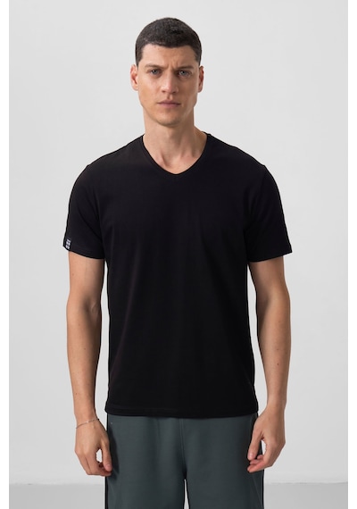 Tommylife Standart Fit Basic V Yaka 3lü Paket Siyah Erkek T-shirt 87912 SIYAH