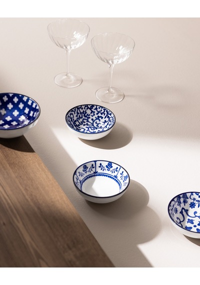 Reve Bleu Seren Kase Seti - Mavi/beyaz - 12 Cm 8684427358672 Çok Renkli