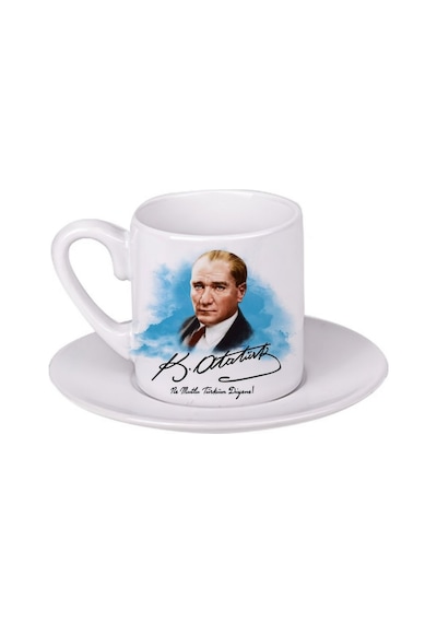 Atatürk Türk Kahvesi Fincanı Beyaz