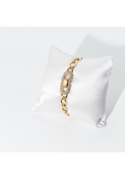 Biem Taşlı Kilit Xuping Bileklik Gold/gümüş