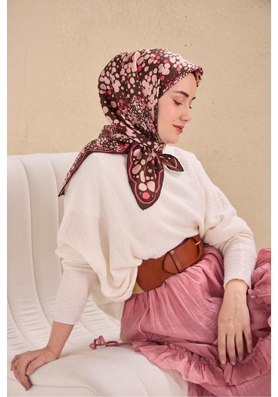 Silk Home Twill İpek Eşarp 11515-08 Kahverengi