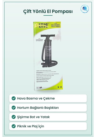 El Pompası Çift Fonksiyonlu Şişirme Hava Basma Boşaltma Yatak Bot
