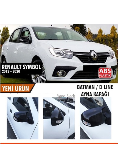 Renault Symbol Yarasa Ayna Kapağı Batman Parlak Siyah Piano Black