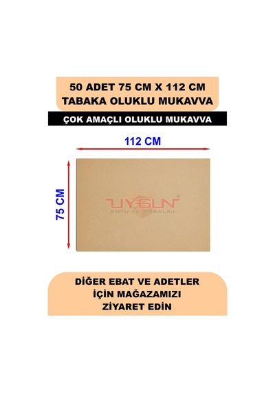 50 Adet 75cm X 112cm Baskısız Tabaka Oluklu Mukavva, Çocuk Etkinlik Kartonu, Maket Kartonu, Kargo Kartonu