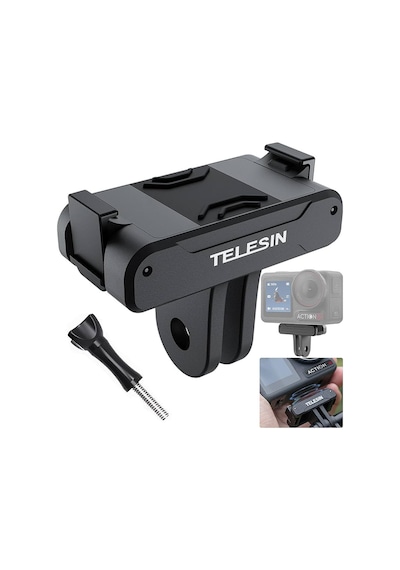 Ayex Manyetik Çift Tırnak Adaptör Telesin Oa-tpm-t04 Djı Osmo Action 5 Pro / 4 / 3 Uyumlu Hızlı Bağlantı Aparatı