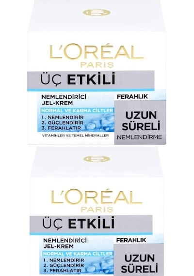 L'Oreal Paris Üç Etkili Nemlendirici Ferahlatıcı Jel Krem 2 x 50 ML