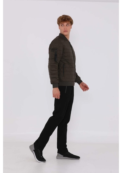 Maraton Sportswear Regular Erkek Dik Yaka Uzun Kol Basic Haki Mont 20211-haki Haki
