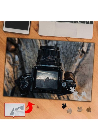 Kayadaki Fotoğraf Makinesi 240 Parça Puzzle Yapboz Tablo-p365