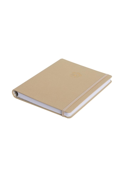 Vj Canvas Gizli Spiralli Defter 16,3 22,2 96 Yp. 100 Gr. Lastikli Noktalı Bej