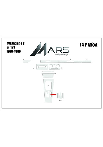 Mercedes 123 Torpido Kaplama 1976-1986 10 Parça Alüminyum