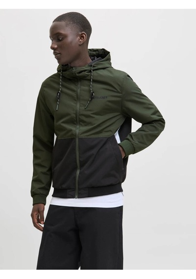 Jack & Jones Jjerush Hood Bomber Noos Siyah-yeşil Erkek Mont 12200208 Siyah-yeşil