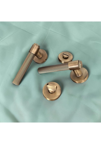 Sare Mat Antik Sarı Rozetli Wc Banyo Kapı Kolu Elegant Model