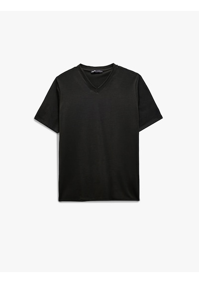 Koton V Yaka Pamuklu Slim Fit Basic 3'lü Erkek Tişört Seti Multıcolor 5sam10363hk Mavi