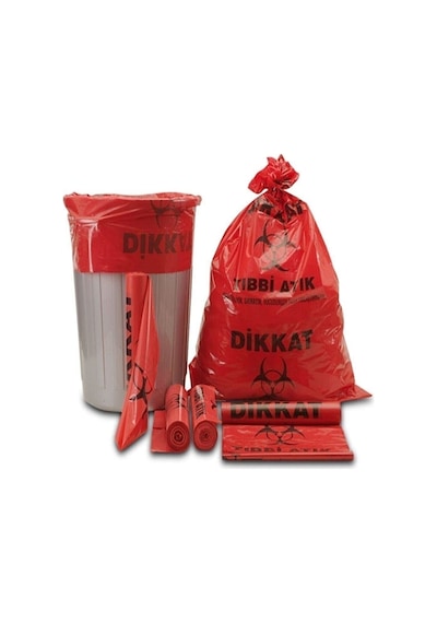 Florex 575 Gram Tıbbı Atık Baskılı Orta Boy ( 55X60 Cm ) Çöp Poşeti 20 Rulo 25*20=500 Adet