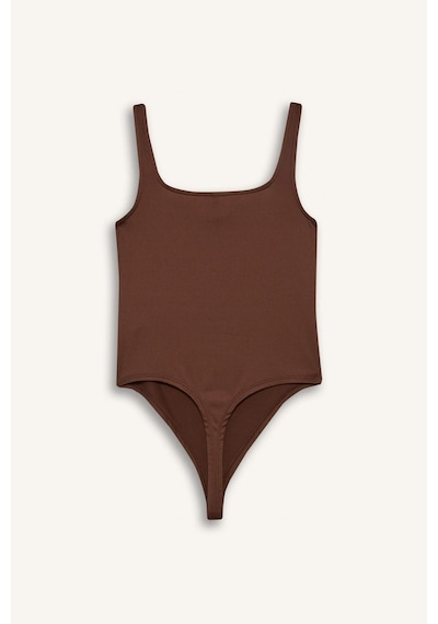 Defacto Kare Yaka Çıtçıtlı Body F9773ax25hsbn316 Kahve