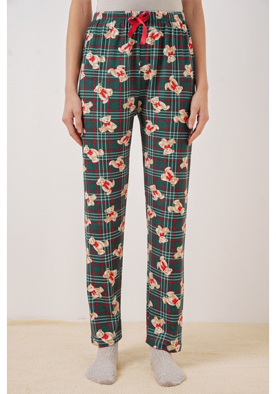 Bigdart 4323 Desenli Pijama Altı - Zümrüt Yeşili