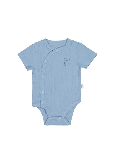 Civil Baby Ayıcık Baskılı 1-18 Ay Çıtçıtlı Badi - Mavi
