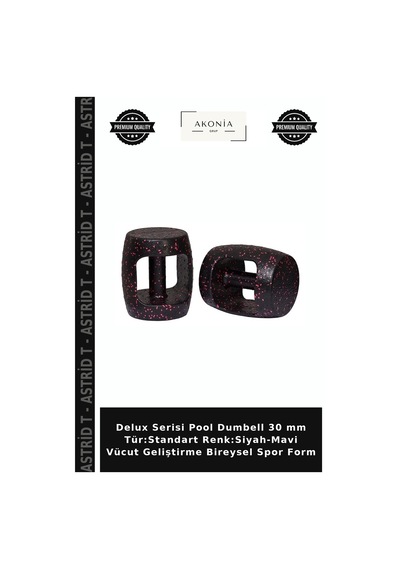 Delux Serisi Pool Dumbell 30 Mm Tür:standart Renk:siyah-mavi Vücut Geliştirme Bireysel Spor Form Siyah - Mavi