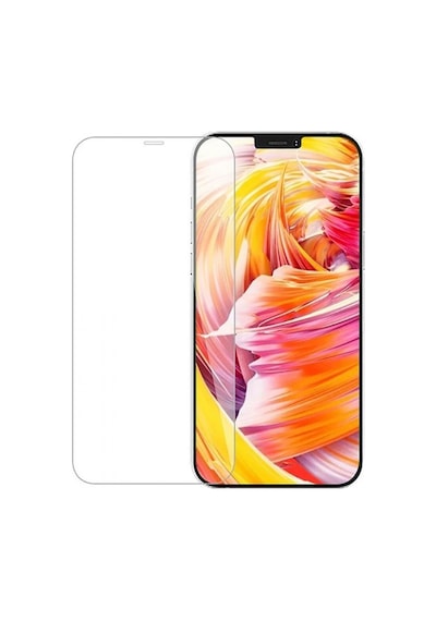 Smcase Apple Uyumlu iPhone 13 Pro Max Kılıf Deri Dokulu Silikon Nano Ekran