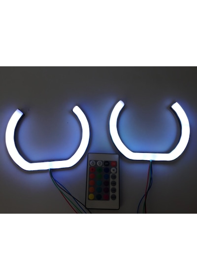 U Tipi Kumandalı Rgb Angel Eye 100mm 2 Adet