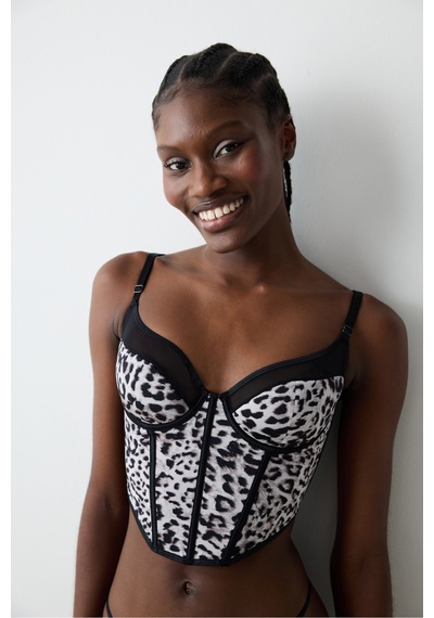 Penti Leopard Siyah Korse Büstiyer