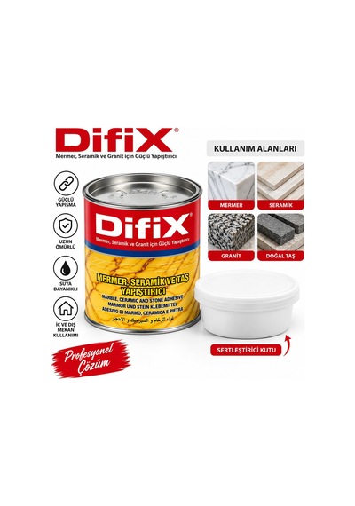Difix Seramik Yapıştırıcı Mermer İçin Güçlü Ve Dayanıklı- 24'li Paket