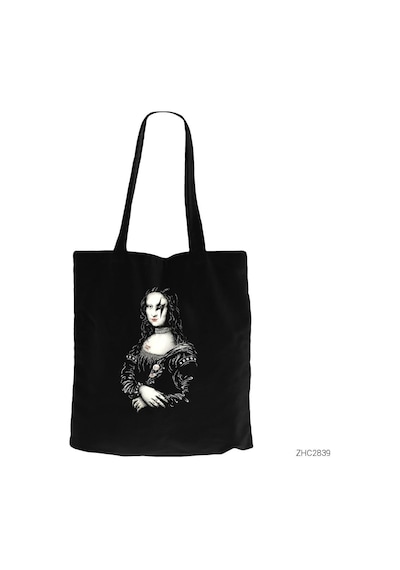 Mona Lisa Siyah Kanvas Bez Çanta Siyah