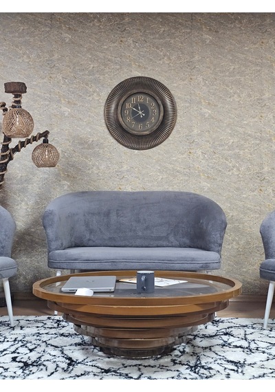 Zafir Teddy Takım Beyaz Boyalı Sivriltme Ayak Çay Seti Koltuk - Berjer , Balkon, Salon, Ofis Gri