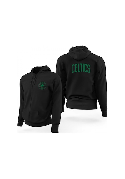 Boston Celtics Siyah Fermuarlı Limited Edition Kapşonlu Sweatshirt Siyah
