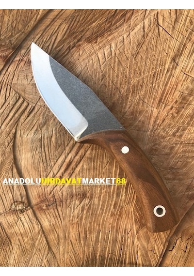 El Yapımı Mini Cep Çakısı Avcı Kampçı Bıçağı Mini Çelik Bıçak Kahverengi