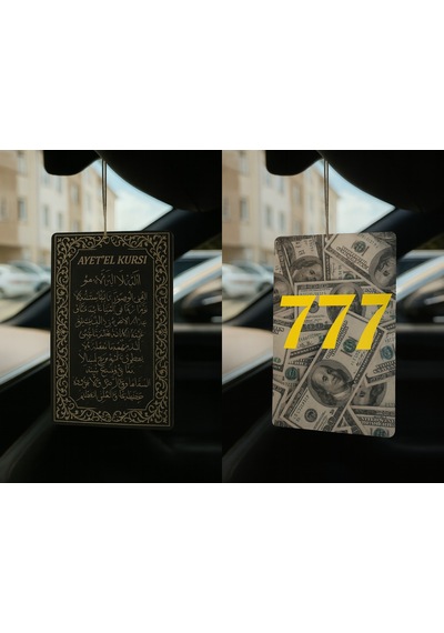 Ayetel Kürsi Ve Dolar Manifest 777 - İkili Oto Kokusu - Dekoratif Araç Kokusu Ve Aksesuarı