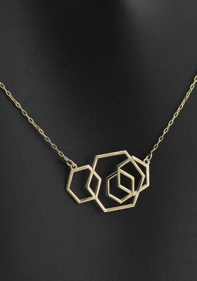 14 Ayar Altın Geometrik Kolye Sarı