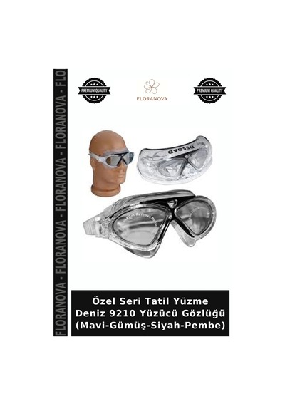 Özel Seri Tatil Yüzme Deniz 9210 Yüzücü Gözlüğü Mavi-gümüş-siyah-pembe Çok Renkli