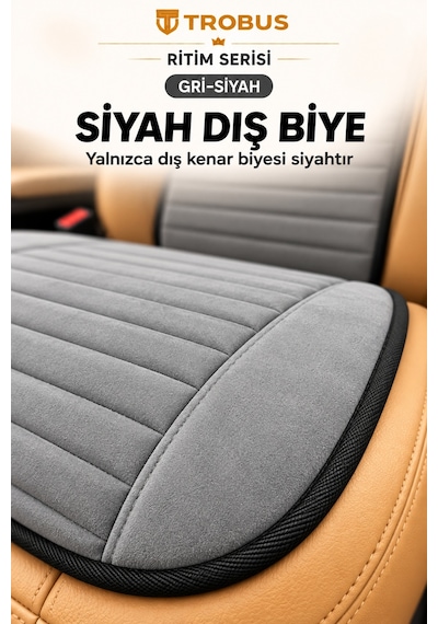 Trobus Ritim Nissan Qashqai 2007-2013 Baby Face 5'li Koltuk Minderi Gri Siyah