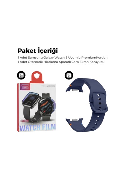 Samsung Galaxy Watch 8 / Watch 8 Classic 40mm/44mm/46mm Uyumlu Premium Yumuşak Silikon Spor Kordon + Kolay Uygulama Aparatlı 9h Tempered Glass Ekran Koruyucu Seti Çok Renkli Samsung Galaxy Watch 8 / Watch 8 Classic 40mm/44mm/46mm Uyumlu Premium Yumuşak Silikon Spor Kordon + Kolay Uygulama Aparatlı 9h Tempered Glass Ekran Koruyucu Seti Çok Renkli